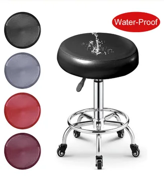 

Simple PU Leather Round Stool Chair Cover Waterproof Elastic Lift Chair Cover Bar Beauty Salon Small Round Stool Cushion Cover