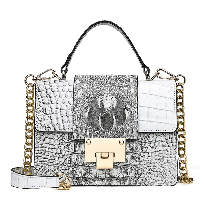 Маленькие женские сумки через плечо с крокодиловым узором, женские роскошные кожаные сумки, дизайнерские женские винтажные сумки через плечо