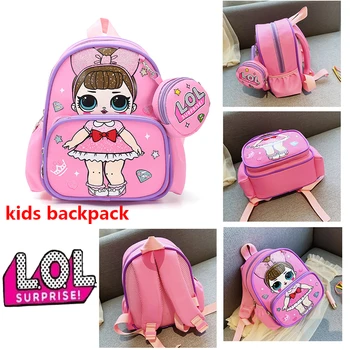 

Children's Backpsck Cartoon Printrd Bag Small Bookbag New Style Surprise Doll Boy and Girl Backpack Cute Backpack for Kids Gift