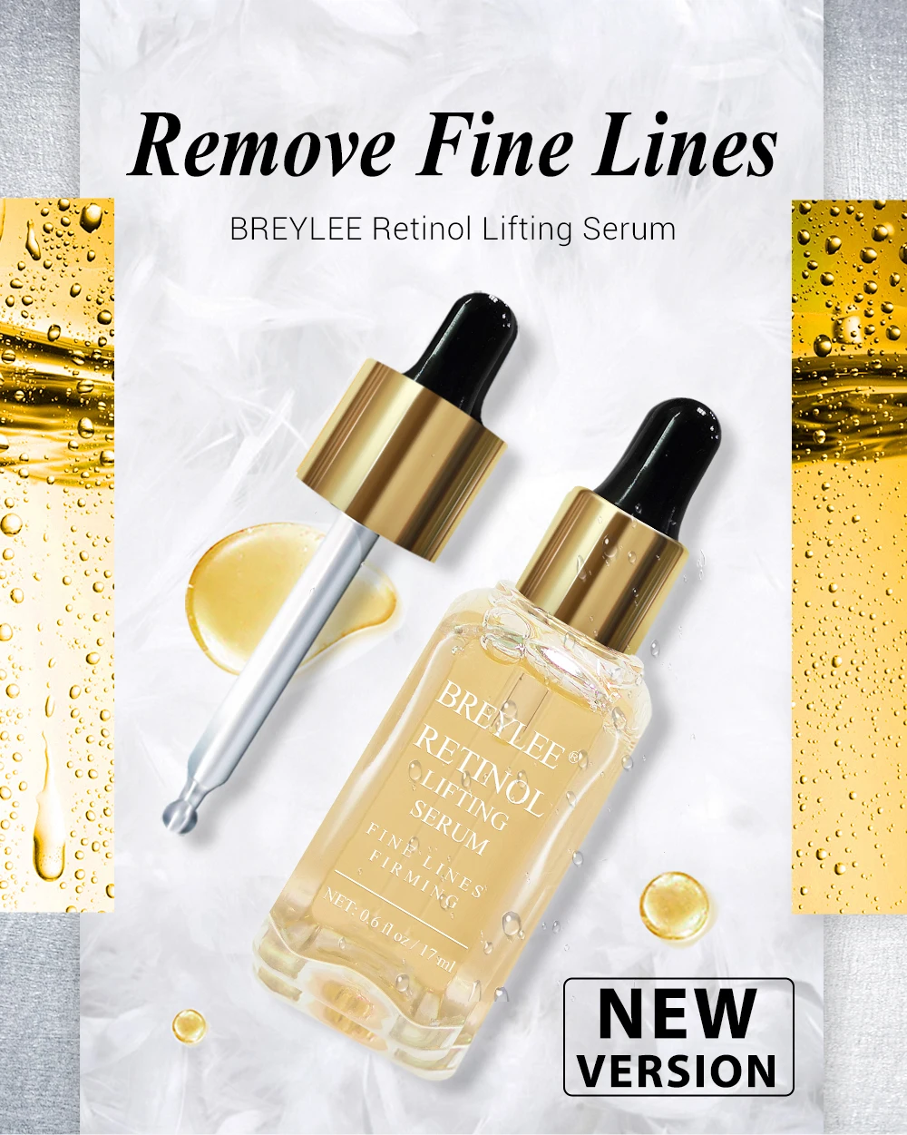 Cuidados com a Pele Breylee Soro Facial Retinol Colágeno Anti Envelhecimento Endurecimento Levantamento Rosto Essência Hidratante Apertar Fade Linha Fina 10 Pçs 2 High Quality Beleza e saúde