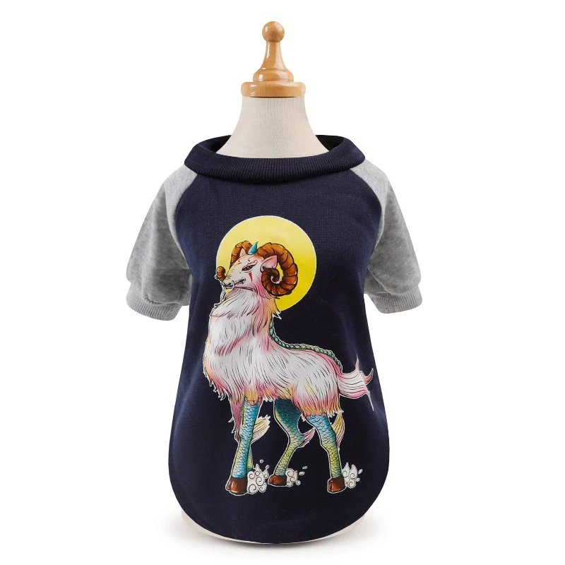 navy blue sheep Новое поступление, повседневная одежда с принтом для собак, бархатная теплая толстовка для собак, Осень-зима, милое животное домашний питомец собака, товары высокого качества - Цвет: navy blue sheep