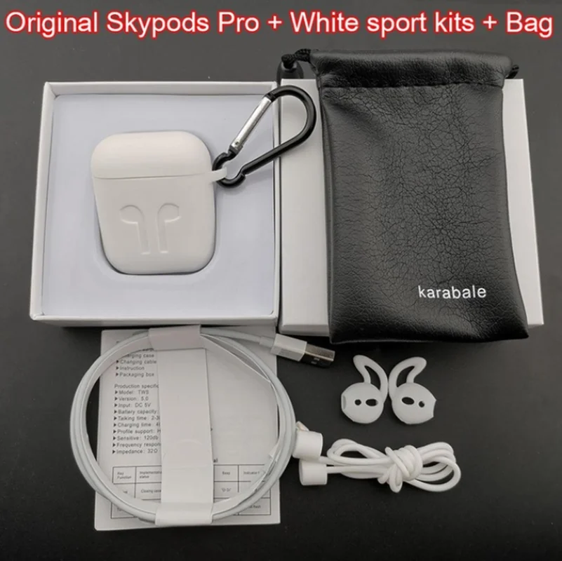 WhiteSport kits I90000 Pro TWS 2 auriculares inalabilambricos 8D Super Bass Bluetooth 5,0 auriculares deslizantes ajuste de volumen auriculares - Цвет: WhiteSport kits