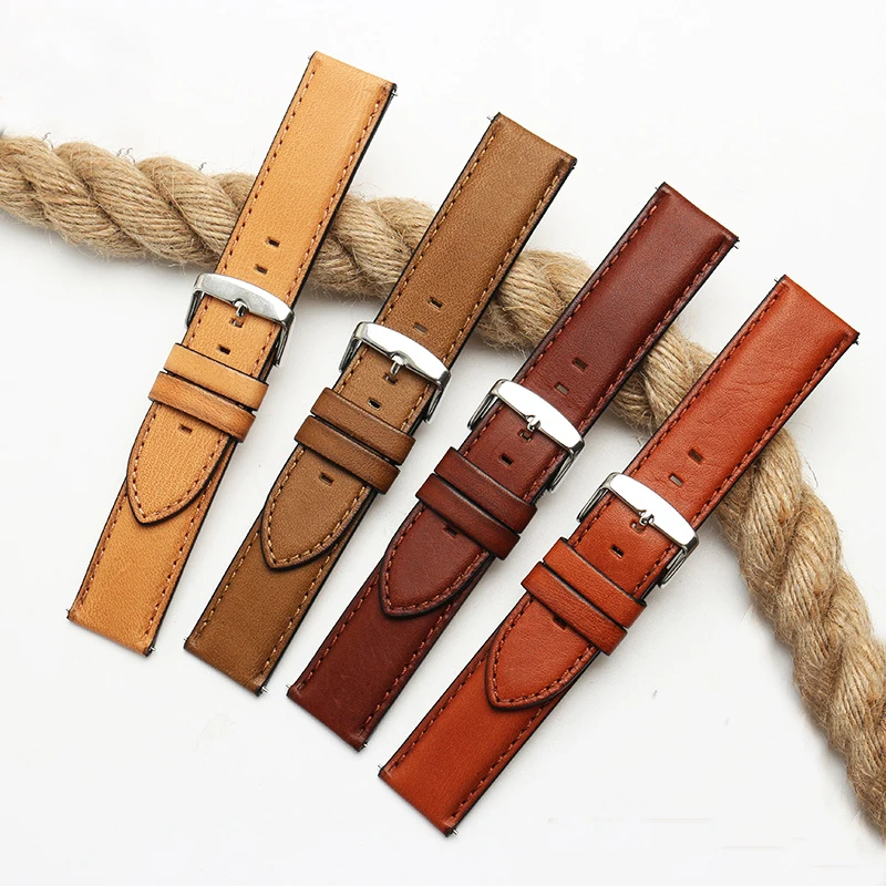 

Onthelevel Watch Accessories Cow Leather Strap Watch Bracelet khaki Watch Band 18mm 20mm 22mm Watchband For Fossil #D