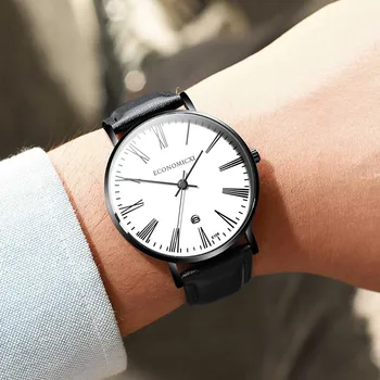 

Men Luxury Sports Watch Men Buckle Leather Quartz Watches Men's Life Stainless Steel Wrist Watches Zegarek Meski Mens Watch