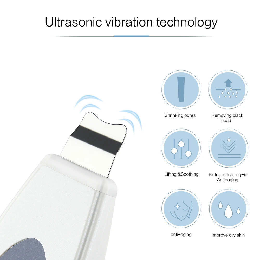 Ultrasonic face cleanser Ultrasonic Face Skin Scrubber Cleanser Face Cleansing Acne Removal Pore Peeling Tone Lift ultrasonic Clean Facial Massager