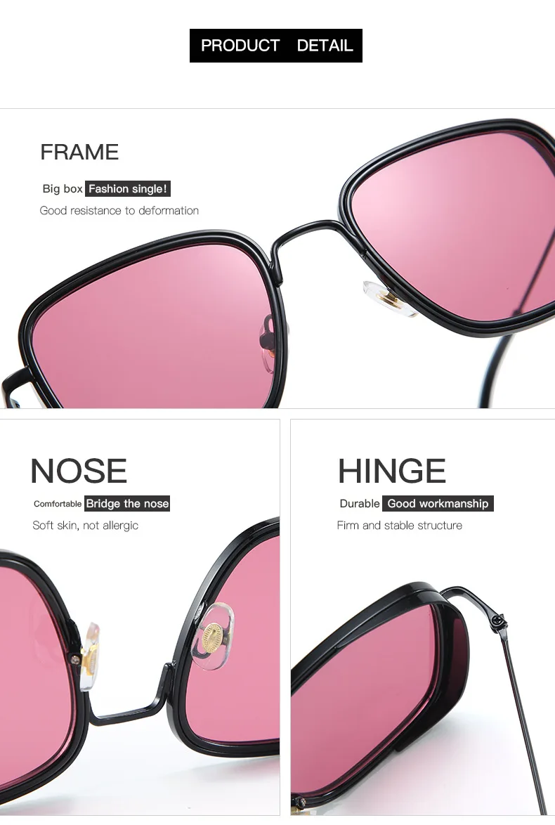 Новые модные брендовые дизайнерские паровые панк Солнцезащитные очки мужские и женские винтажные маленькие квадратные Шахид капоор солнцезащитные очки KABIR SINGH UV400