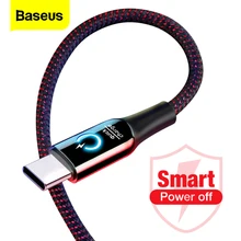 Baseus 3A Smart Power Off USB Typ C Kabel Schnell Ladegerät Typ-c Kabel Für Samsung S10 S9 Hinweis 10 Oneplus 7 6t 6 USB-C USBC Kabel