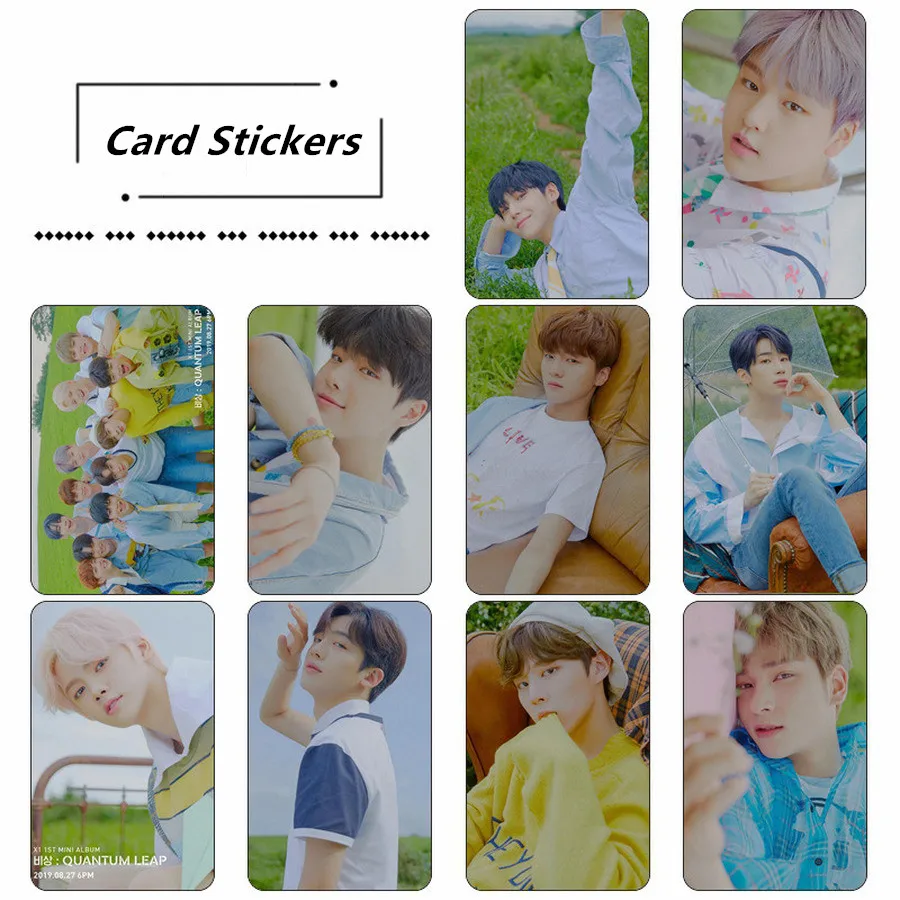 

Kpop X One Crystal Card Sticker Quantum Leap Photo Stikcy Card Chan jun ho Kang min hee Photocard Sticker 10pcs/set