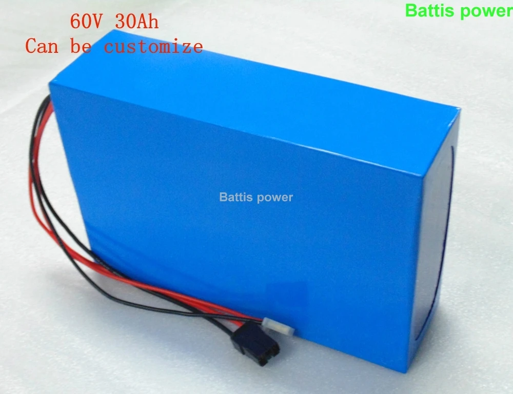 Li-ion аккумулятор литий-полимерный аккамулятор 60V 30Ah с BMS для мотоциклов электрический самокат балансировочный автомобиль для е-байка+ 3A зарядное устройство