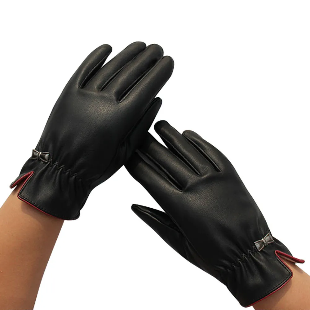 Winter Touch Screen Gloves For Women Solid Windproof Gloves Autumn Leather Touch Screen Winter Warm Gloves Windproof