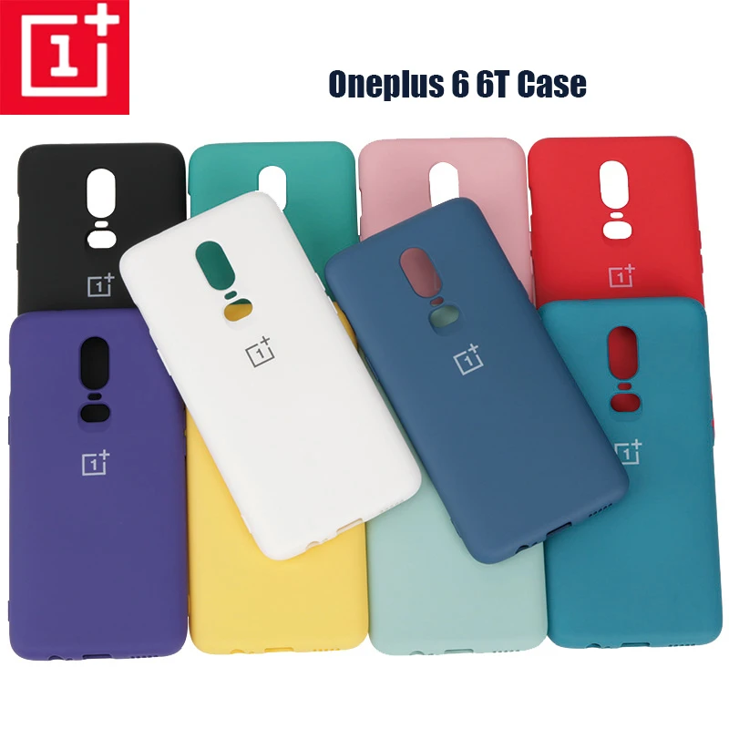 Oneplus 6 6T Case Original Official Silicone Soft Ultrathin Shockproof Full Protective Cover Oneplus One Plus 6 6T Case neck pouch for phone