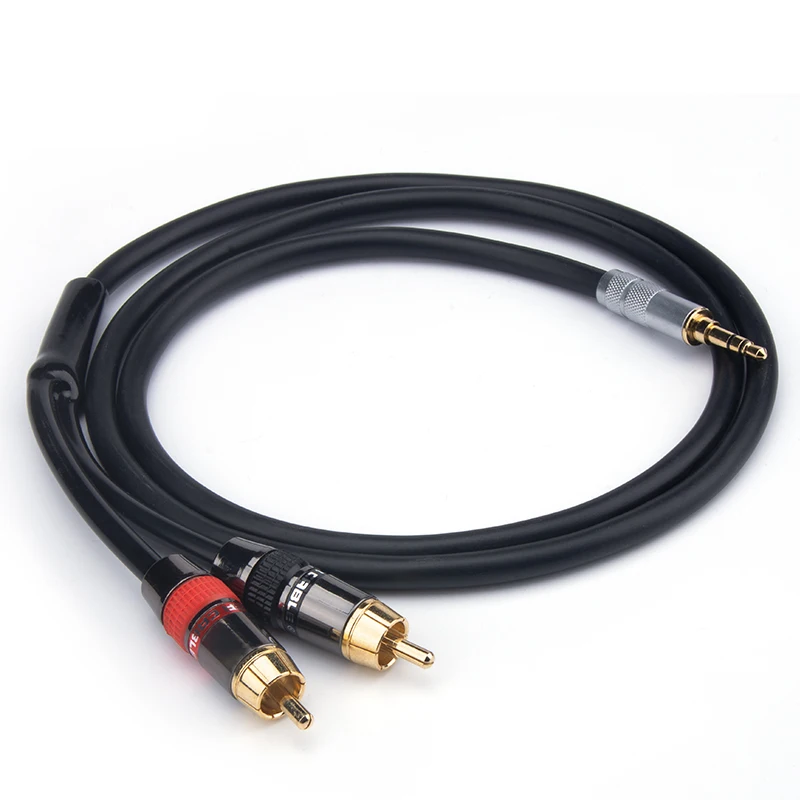 Monster-Cable de Audio HIFI con conector Jack de 3,5mm a 2RCA macho para TV, PC, amplificador, DVD, altavoz