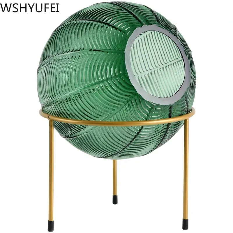 New style Transparent glass vase Living room hydroponic plant Office light luxury desktop decoration Studio decoration WSHYUFEI