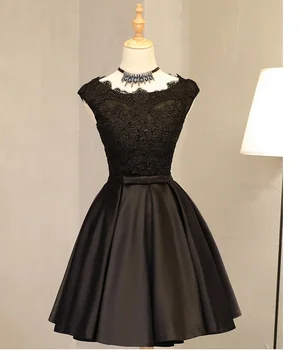 

Women's O neck sleeveless short lace Evening Dress robe de soiree/вечернее платье/vestidos de fiesta de noche