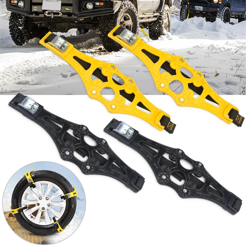 

4PCS/Set Vehicle Car Snow Tire Anti-Skid Chains Belt Strap Adjustable Universal Winter Auto Anti Slip Tyre Chains For Mud Snow