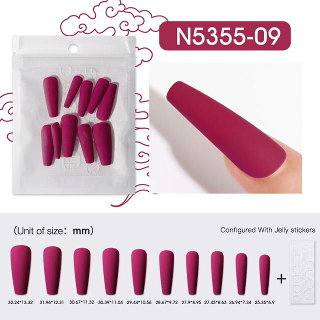 10PCS/LOT False Nail Color Artifical Fake Nails Art  All For Manicure Press On Nail Gel Tools Matt Gel Art Design