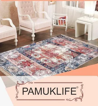 

Pamuklife Artificial Leather Sole Non-Slip Base Carpet Tumbled Modern Super Soft Carpet Washable Daily Fashion Style