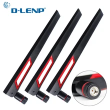 Dlenp 3 шт./компл. 2,4 ГГц 5 ГГц 5,8 ГГц двухдиапазонная антенна для Wi-Fi роутера 12dBi антенна с разъемом RP SMA(отверстие