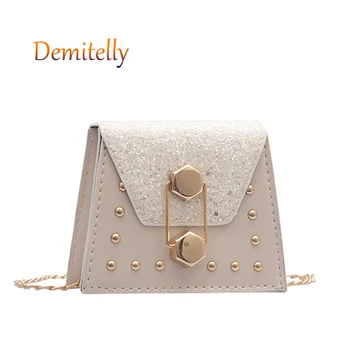 

New Women's Matte Handbag Fashion Metal Rivet Decoration Shoulder Messenger Bag Retro Ladies Chain Crossbody Bag Tote Bag Wallet