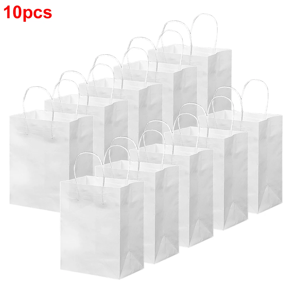 

10pcs Storage Shopping Handbag Gift Bag Home Gifts Paper Wrap Packaging Multifunctional With Handles Fashion Organizer Durable