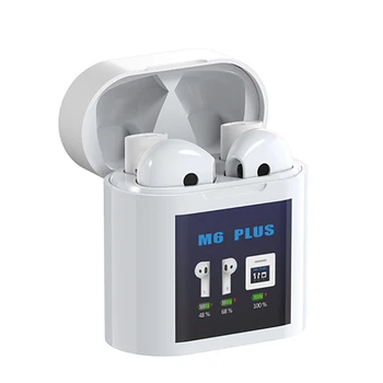 

M6 Plus Bluetooth Earphones Body In-ear Thermometer 2 in 1 Wireless TWS Headphones HIFI Stereo Sound LED Display Screen Earbuds