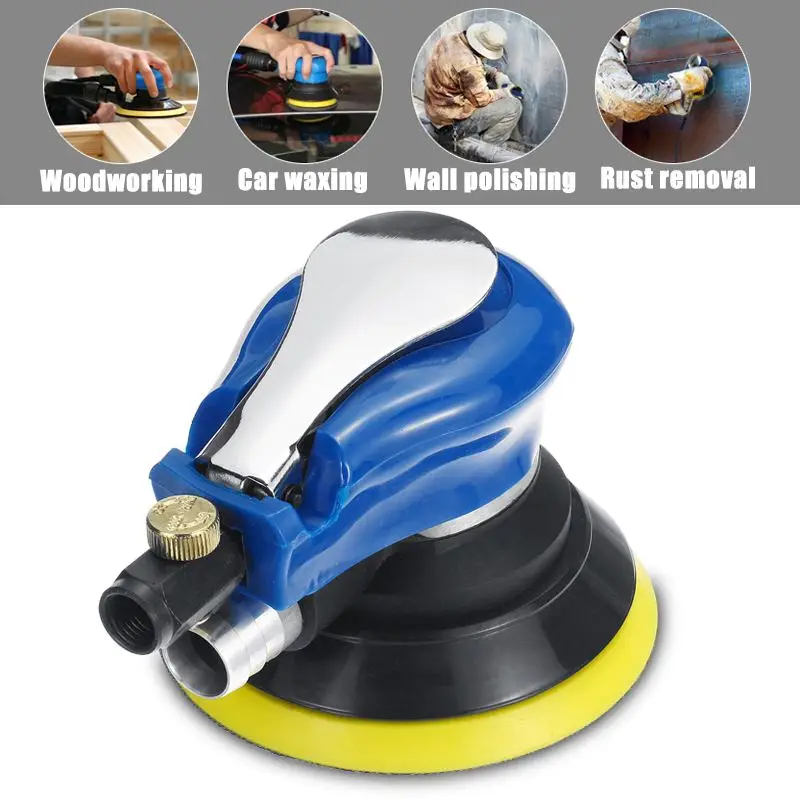 Drillpro 5 Inch/6Inch Matte Surface Circular Pneumatic Sandpaper Random Orbital Air Sander Polished Grinding Machine Hand Tools