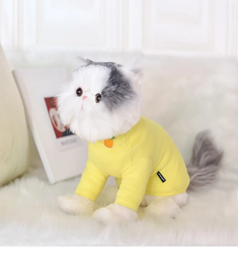 Dogs Cats Coat Pets Pullover Hooded Jacket Beautiful Fruit Embroidery Hoodie Pet Clothes Sweatshirts