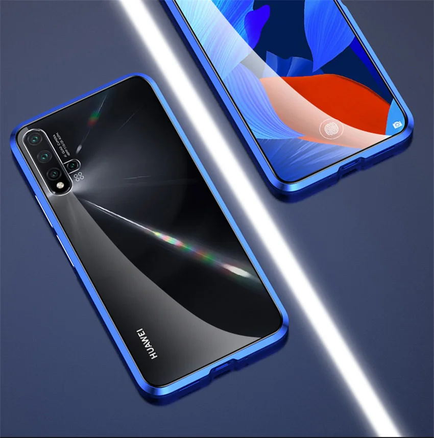 Полный корпус стеклянный Магнитный чехол для huawei Nova 5 5i pro металлический закаленное стекло задняя крышка для huawei Nova 5i Nova5 pro Чехол