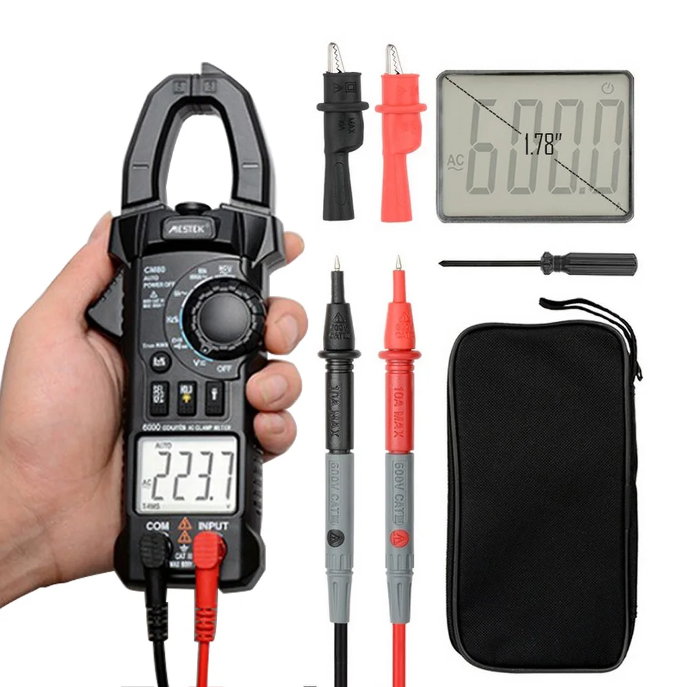 

Cm80 Digital Clamp Meter Multimeter Current Clamp Pincers Ac/dc Volt B1m5 LCD display With Backlight