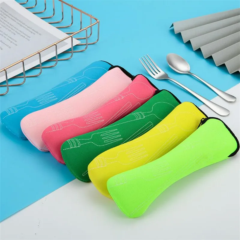 tableware storage bag tableware storage box Portable Tableware Bag Cutlery Bag Dinner Set Travel Packaging Storage Box Dinnerware Picnic Fork Spoon Without Dinnerware