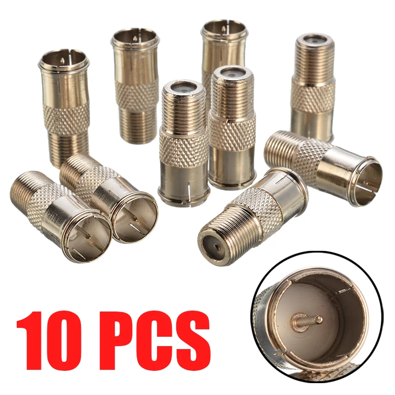 

10 Pcs/lot F Quick Plug To F Socket Cable Type F Connector Male Plug To Female SAT TV Adapter Connecter