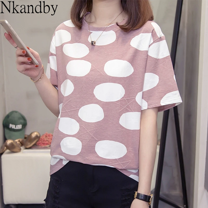 women's plus size polka dot tops