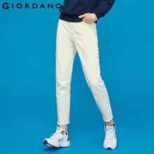 Giordano женские летние повседневные брюки из натурального хлопка,данная модель имеет белый цвет окраса и множество размеров на выбор