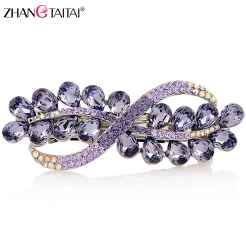 

Fashion Shiny Crystal Hair Clips Austria Rhinestone Flower Hair Pins Barrette Hairgrips Women Hair Pins wedding hair accessories