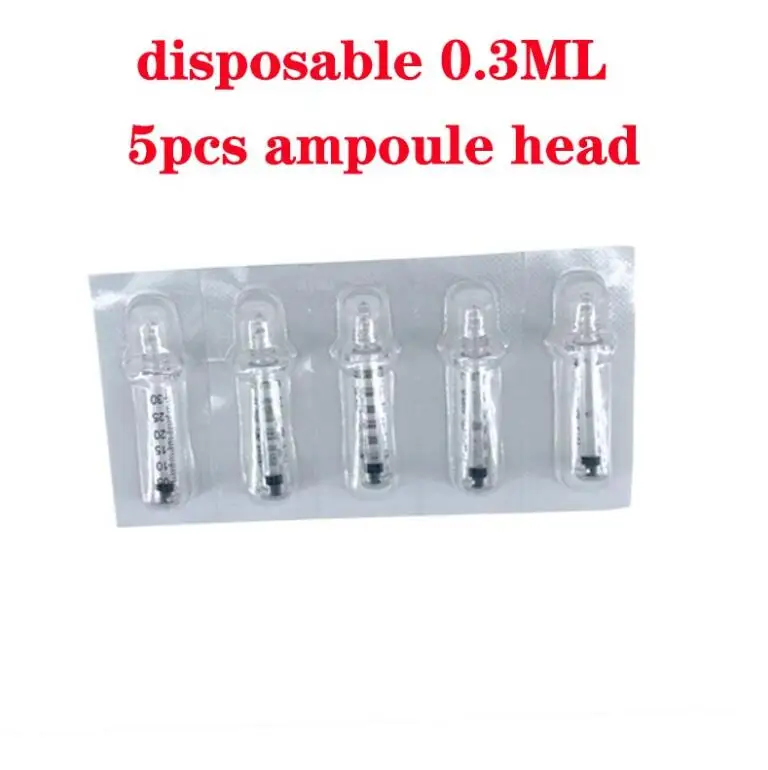 0.3ml 5pcs head 0,3 мл, 0,5 мл, гиалуроновая ручка, неигольчатый распылитель, пистолет для инъекций гиларовой кислоты, против морщин, набор для подтяжки губ, водный шприц для инъекций - Габаритные размеры: 0.3ml 5pcs head