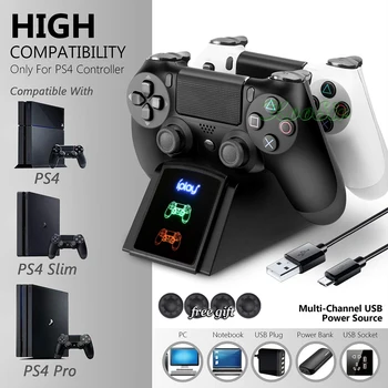 

PS4/Pro/Slim Controller Charger PS 4 Gamepad Wireless Joystick Charging Dock Station for Playstation Dualshock 4 Controller