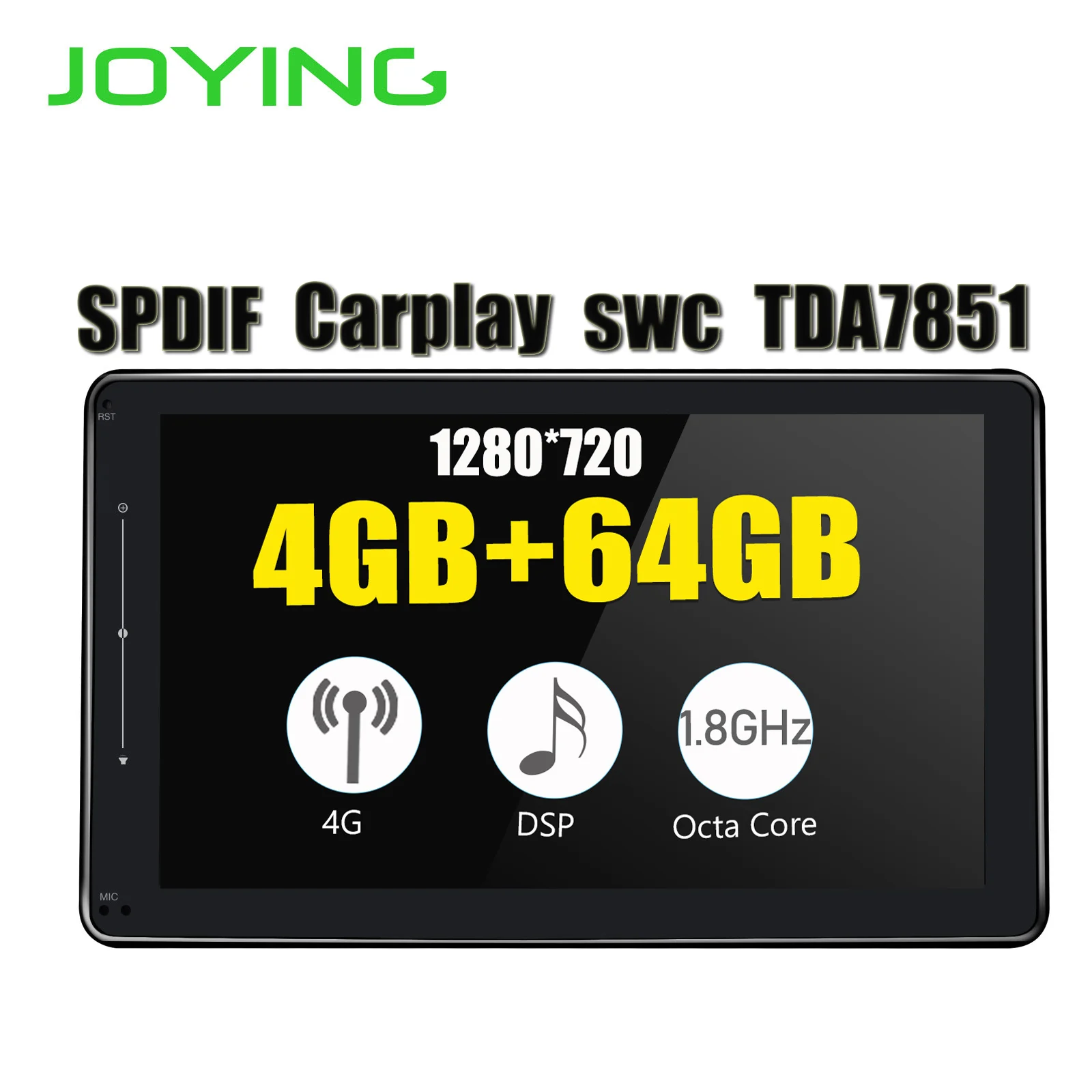

8"Android 8.1 Car Radio Stereo 4GB +64GB 1280*720 Double Din Universal Head Unit GPS No DVD Player Built in Carplay 4G Modem DSP