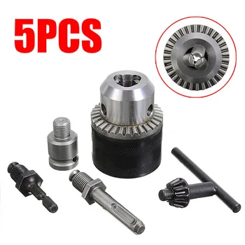 

5Pcs 3-16mm Electric Drill Chuck Set with SDS Shaft Adaptor + Wrench + Chuck Key Set Lathe Power Tool Accessories Rotary Tools