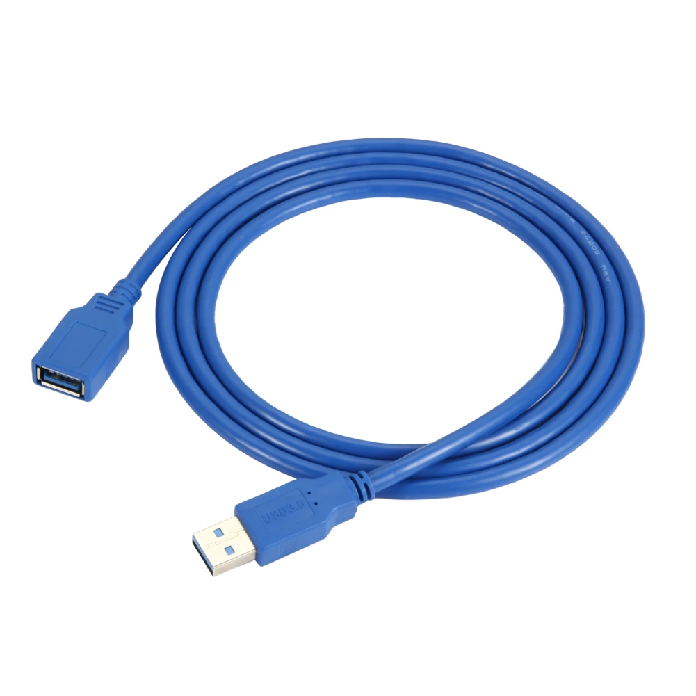 Cables Blue USB 3.0 Extension Cable Male to Female Data Sync Fast Speed Cord Connector Cable Length: 1.5M Cables Blue USB 3.0 Extension Cable Male to Female Data Sync Fast Speed Cord Connector Cable Length: 1.5M