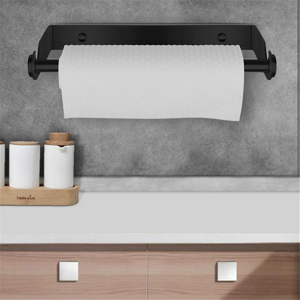 1pc Towel Holders, Paper Towels Rolls, Paper Towels Bulk, Self-Adhesive Under Cabinet, Both Available in Adhesive and Screws, Stainless Steel Paper