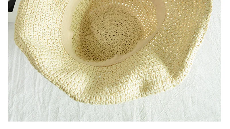 Летняя женская шляпа с широкими полями, соломенная шляпа с защитой от солнца, пляжная шляпа, регулируемая, ручная работа, плетение, складные солнцезащитные шляпы для женщин, женские