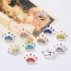 Mini Rhinestone Tiara Crown Buttons Flatback 20mmX16mm Embellishment for Craft DIY Hair Bow Flower 10PCS(BTN-5732) 1