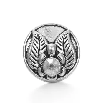 

New 20pcs Love Snap Jewelry 18mm Snap Buttons Vintage Metal Angel Wings Love Ginger Button Charm Fit Leather Snap Bracele