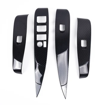 

4pcs Window panel trim Switch Panel Sticker Cover For Toyota Camry 2018-2019 Replacement Black