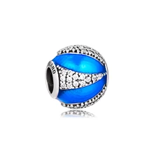 Подходит для Pandora Charms браслеты Galaxy бусины с синей эмалью и