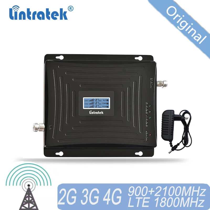 Усилитель сотового сигнала 4G 3G 2G 900 1800 2100 GSM трехдиапазонный усилитель