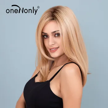 

oneNonly Synthetic Hair Wig Ombre Strawberry Blonde Straight Layered Wig for White Black Women Sexy Wig Female Lady Cosplay Wig