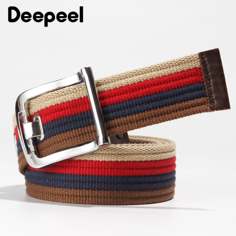 Deepeel 3,8X112 см Холст ремень Сплав булавка пряжка повседневные поясные ленты для женщин мужские джинсовые брюки модные украшения аксессуар YB287