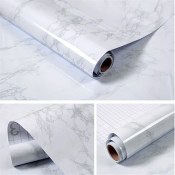 

Waterproof Imitation Marble Pattern Sticker Wall Kitchen Greaseproof Self-Adhesive Pvc Wallpaper Cabinet Desktop Home Decoration