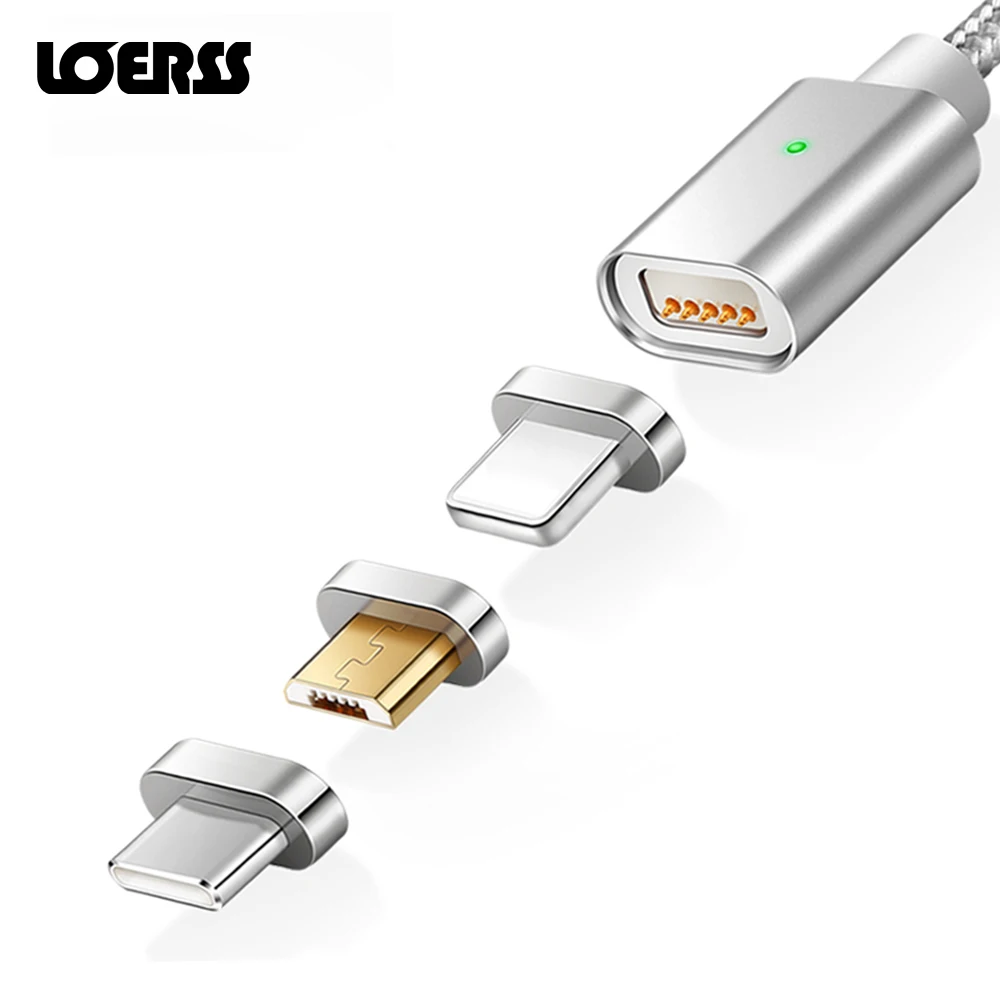 Магнитный зарядный кабель XPAY 3 в 1 E04 Micro USB для iPhone 7 6 Samsung S9 S8 быстрая зарядка Type